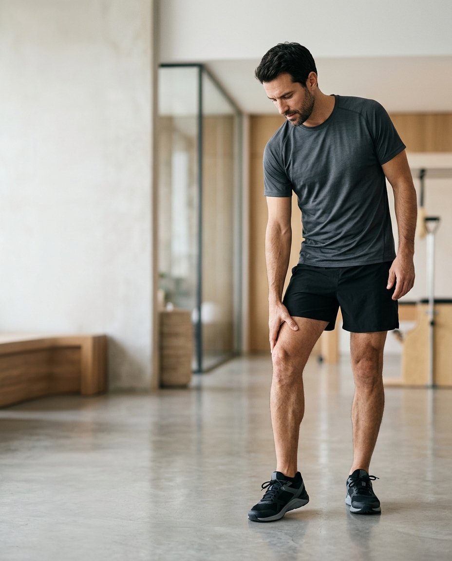 Persona sosteniéndose la rodilla — Doltendix para tendones y ligamentos