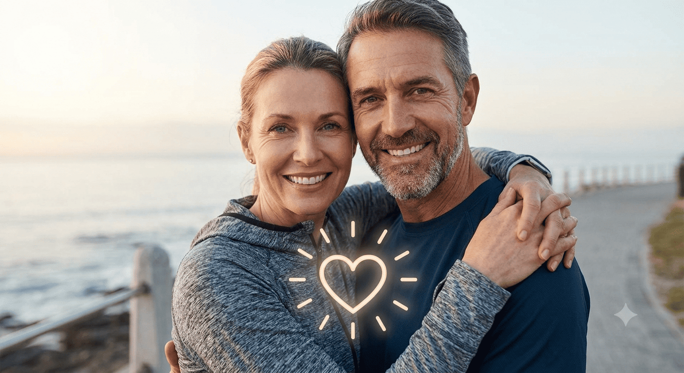 Persona sonriendo, salud cardiovascular
