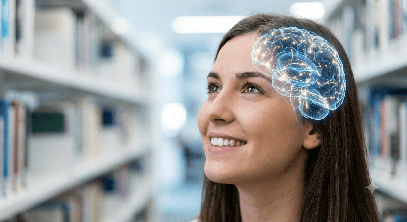 Persona concentrada, función cerebral