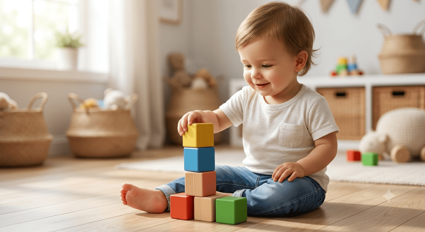 Madre con bebé, desarrollo infantil